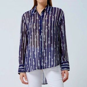 NWT MICHAEL Michael Kors Rope Patterned  Shirt